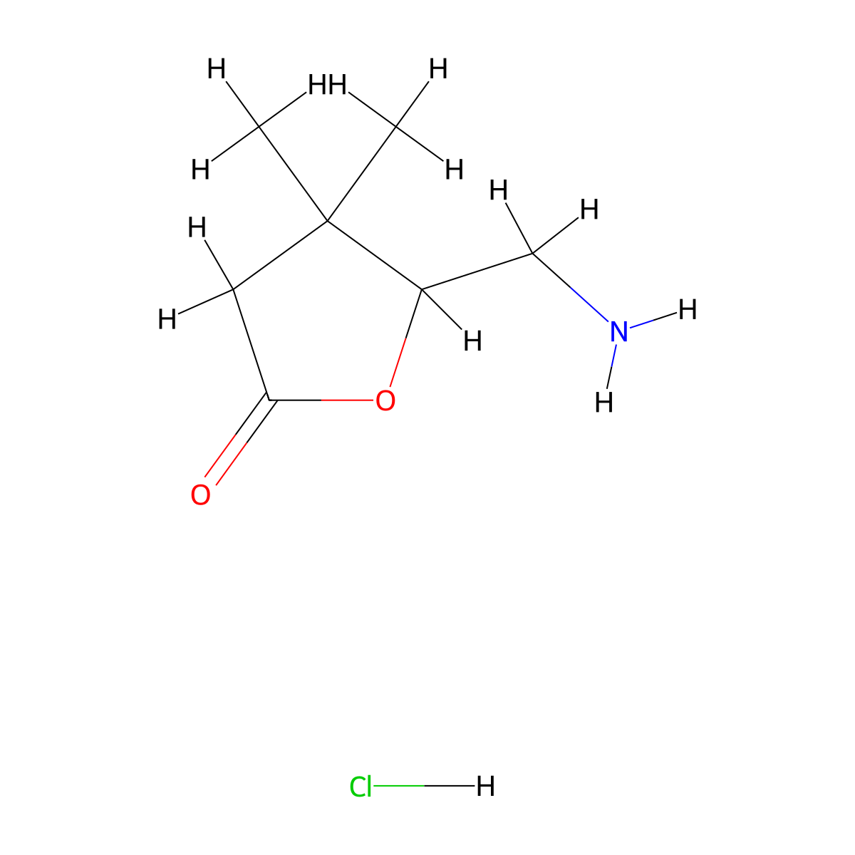 5-(Aminomethyl)-4,4-dimethyloxolan-2-one hydrochloride molecular structure, CAS 2172436-07-4