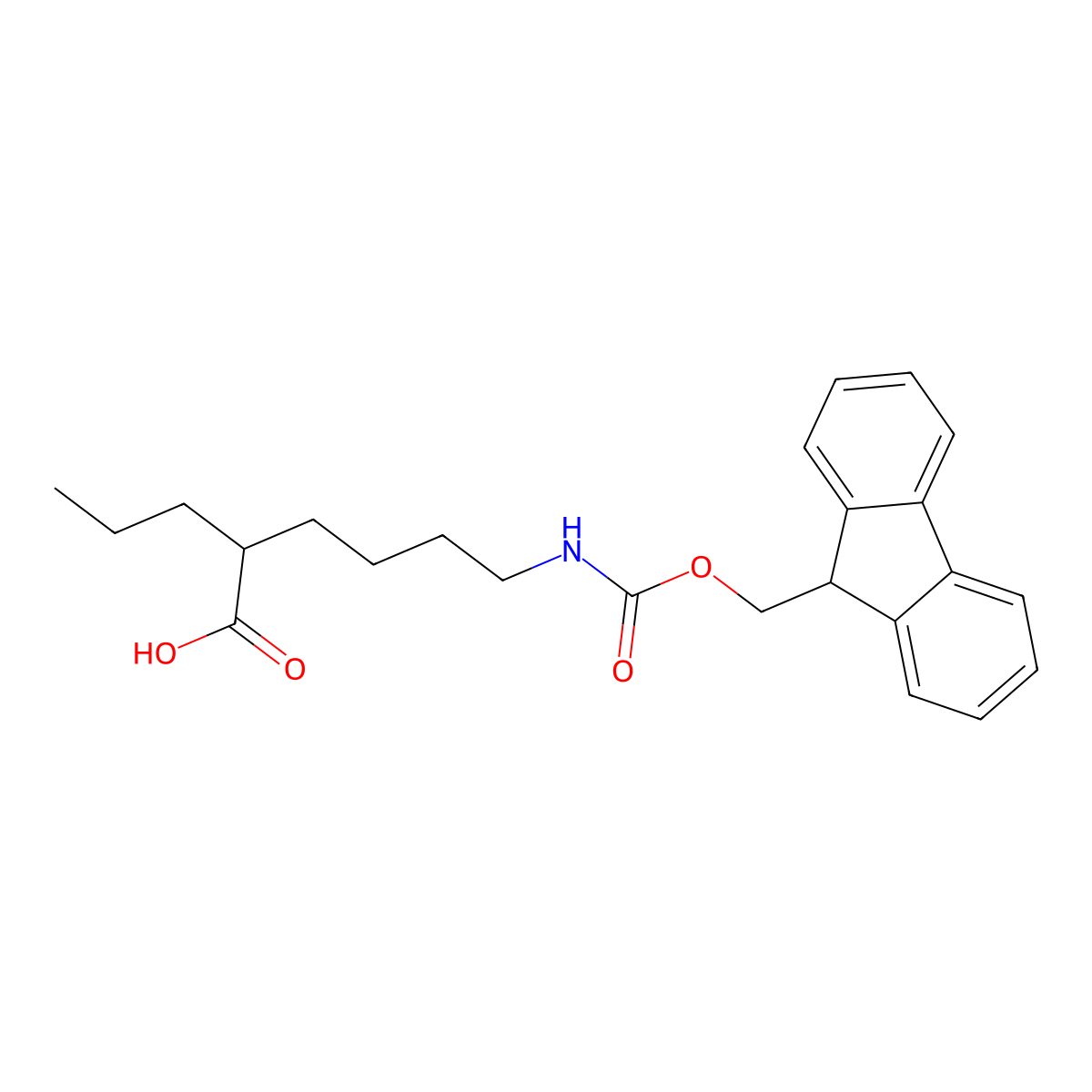 6-({[(9H-fluoren-9-yl)methoxy]carbonyl}amino)-2-propylhexanoic acid molecular structure, CAS 2172437-03-3
