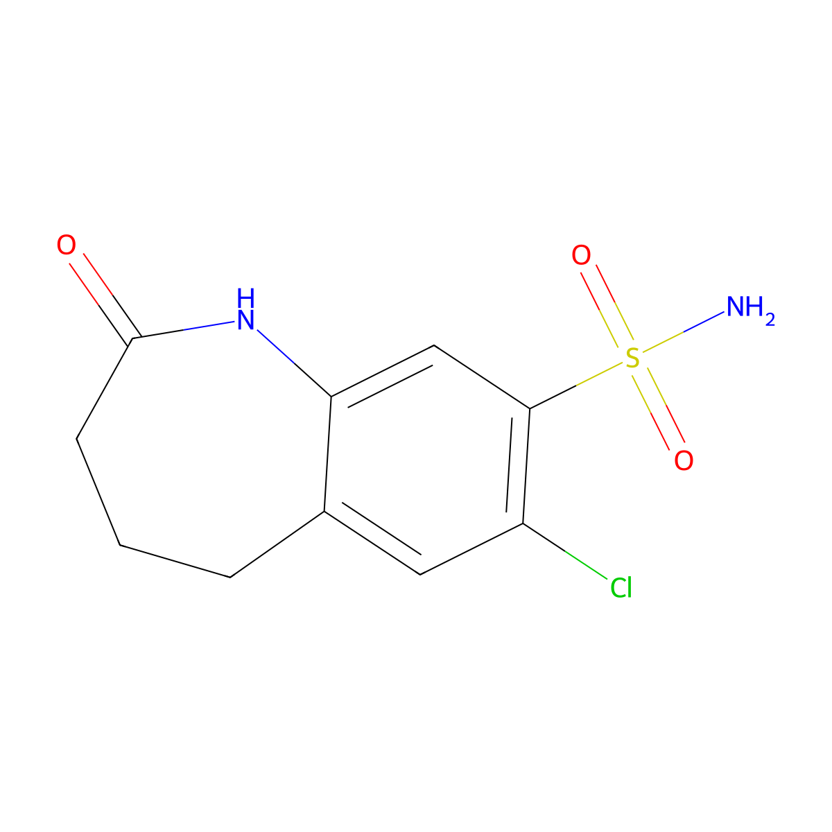 7-chloro-2-oxo-2,3,4,5-tetrahydro-1H-1-benzazepine-8-sulfonamide molecular structure, CAS 2172444-21-0