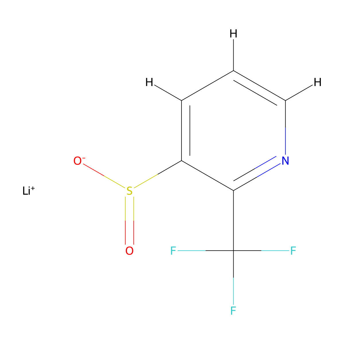 Lithium(1+) ion 2-(trifluoromethyl)pyridine-3-sulfinate molecular structure, CAS 2172444-80-1