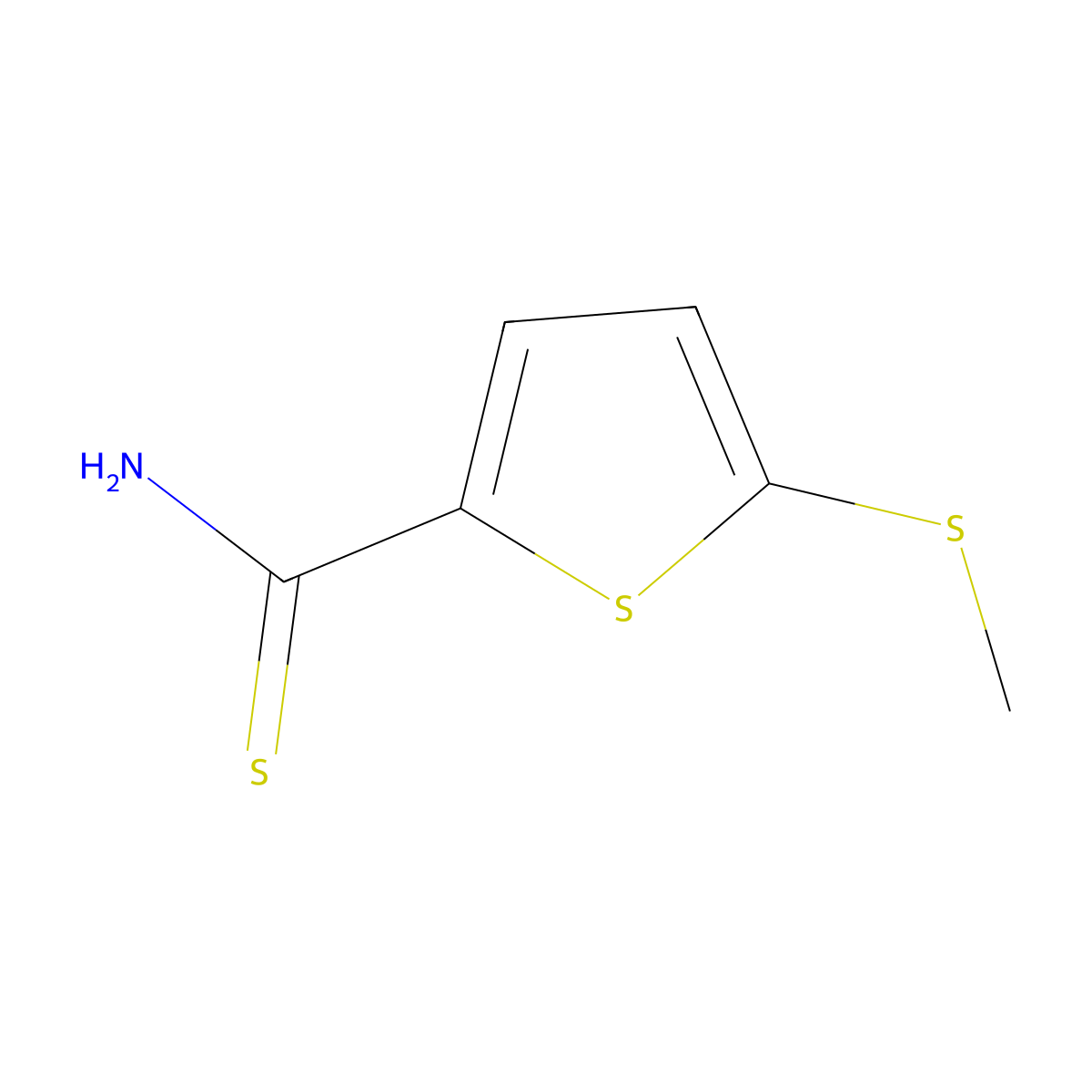 5-(Methylsulfanyl)thiophene-2-carbothioamide molecular structure, CAS 2172445-68-8