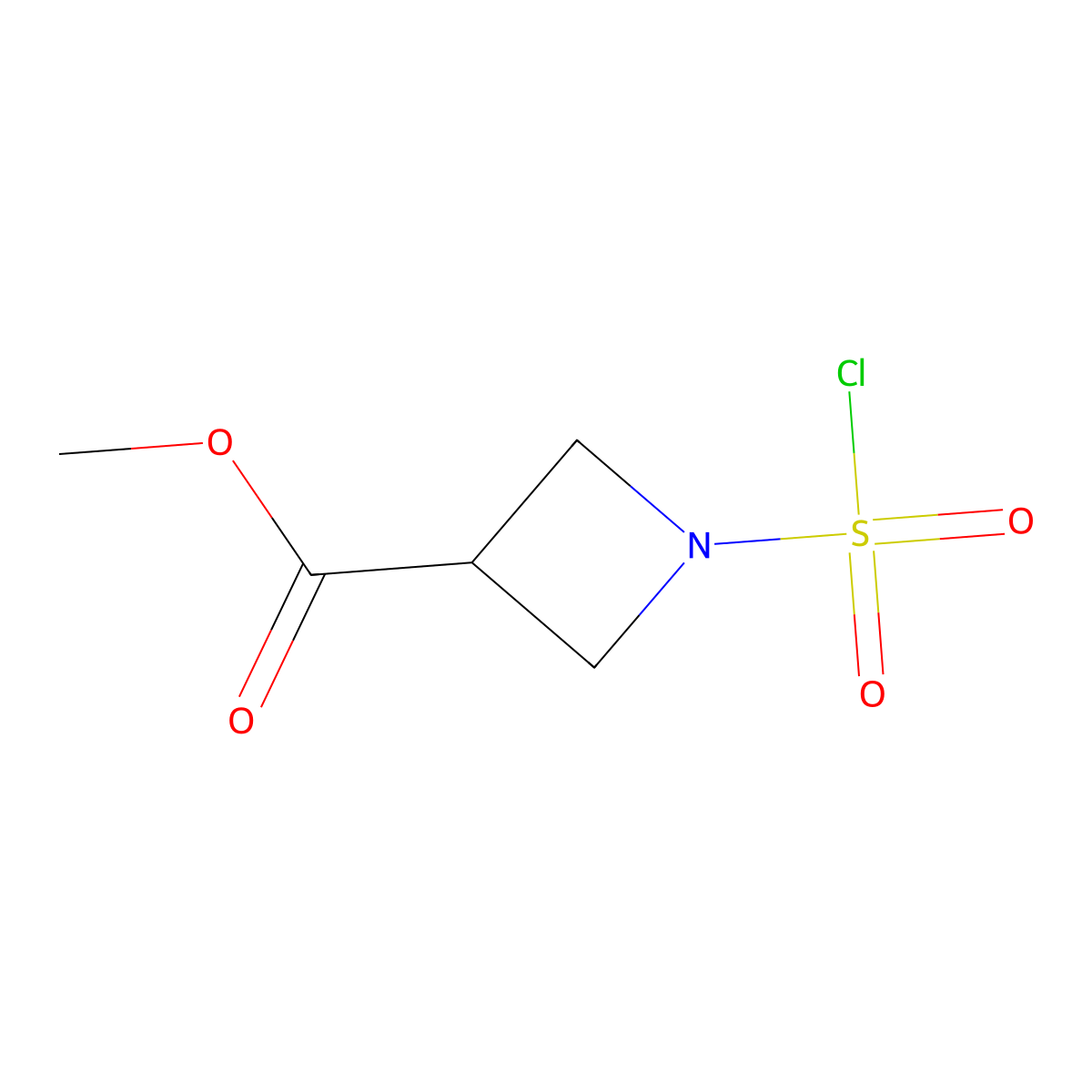 Methyl 1-(chlorosulfonyl)azetidine-3-carboxylate molecular structure, CAS 2172445-88-2