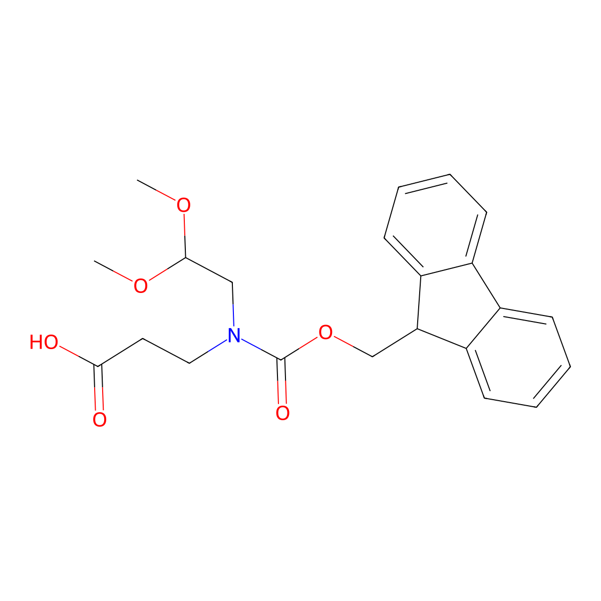3-[(2,2-dimethoxyethyl)({[(9H-fluoren-9-yl)methoxy]carbonyl})amino]propanoic acid molecular structure, CAS 2172446-36-3