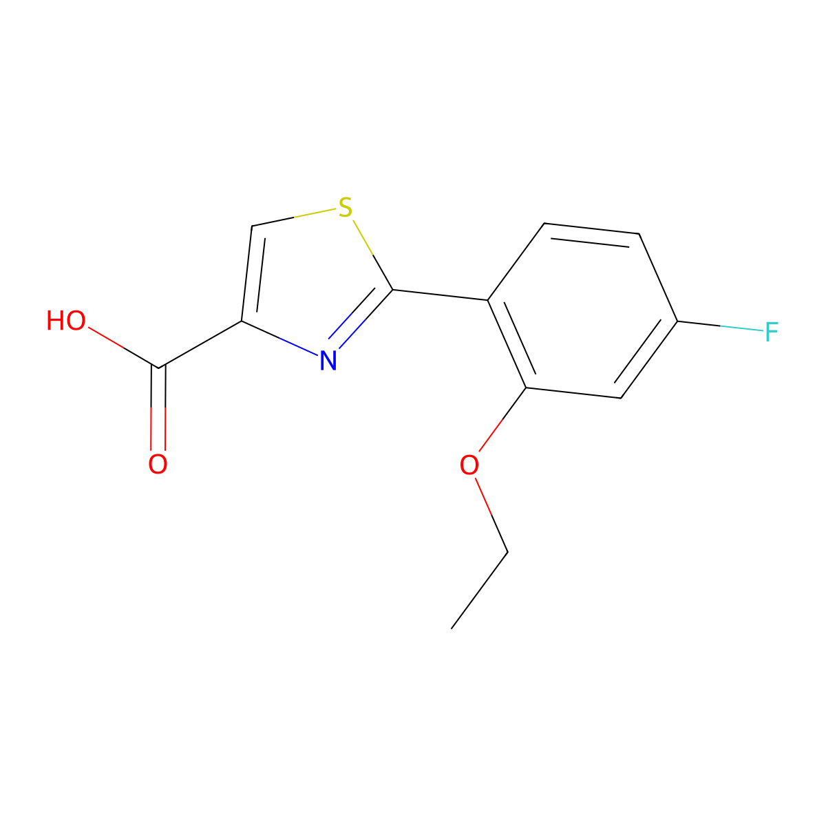 2-(2-Ethoxy-4-fluorophenyl)-1,3-thiazole-4-carboxylic acid molecular structure, CAS 2172447-43-5
