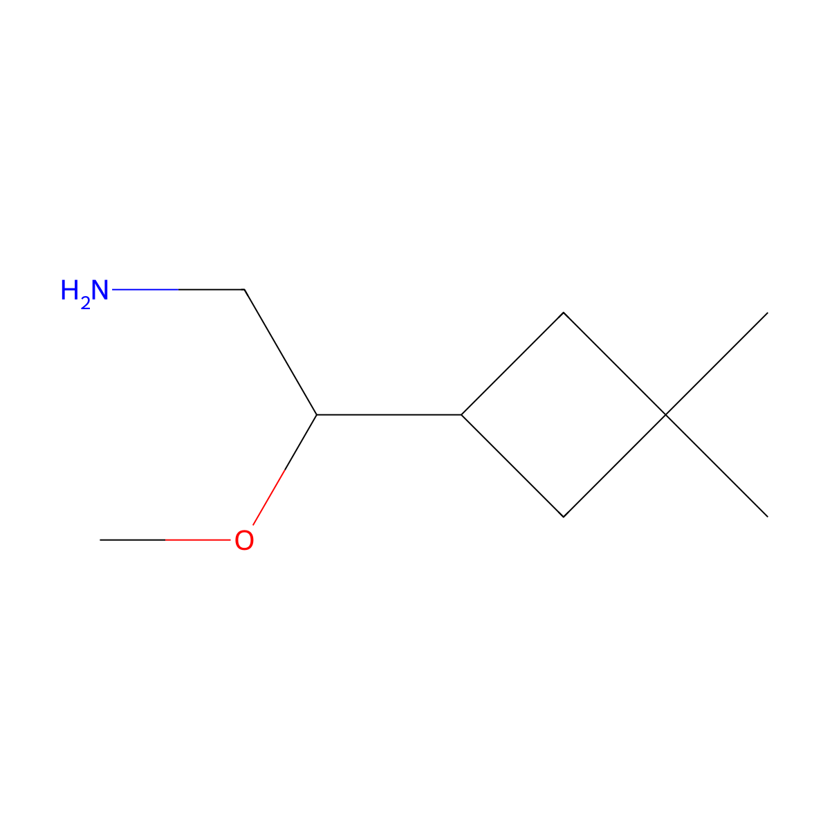 2-(3,3-Dimethylcyclobutyl)-2-methoxyethan-1-amine molecular structure, CAS 2172447-45-7