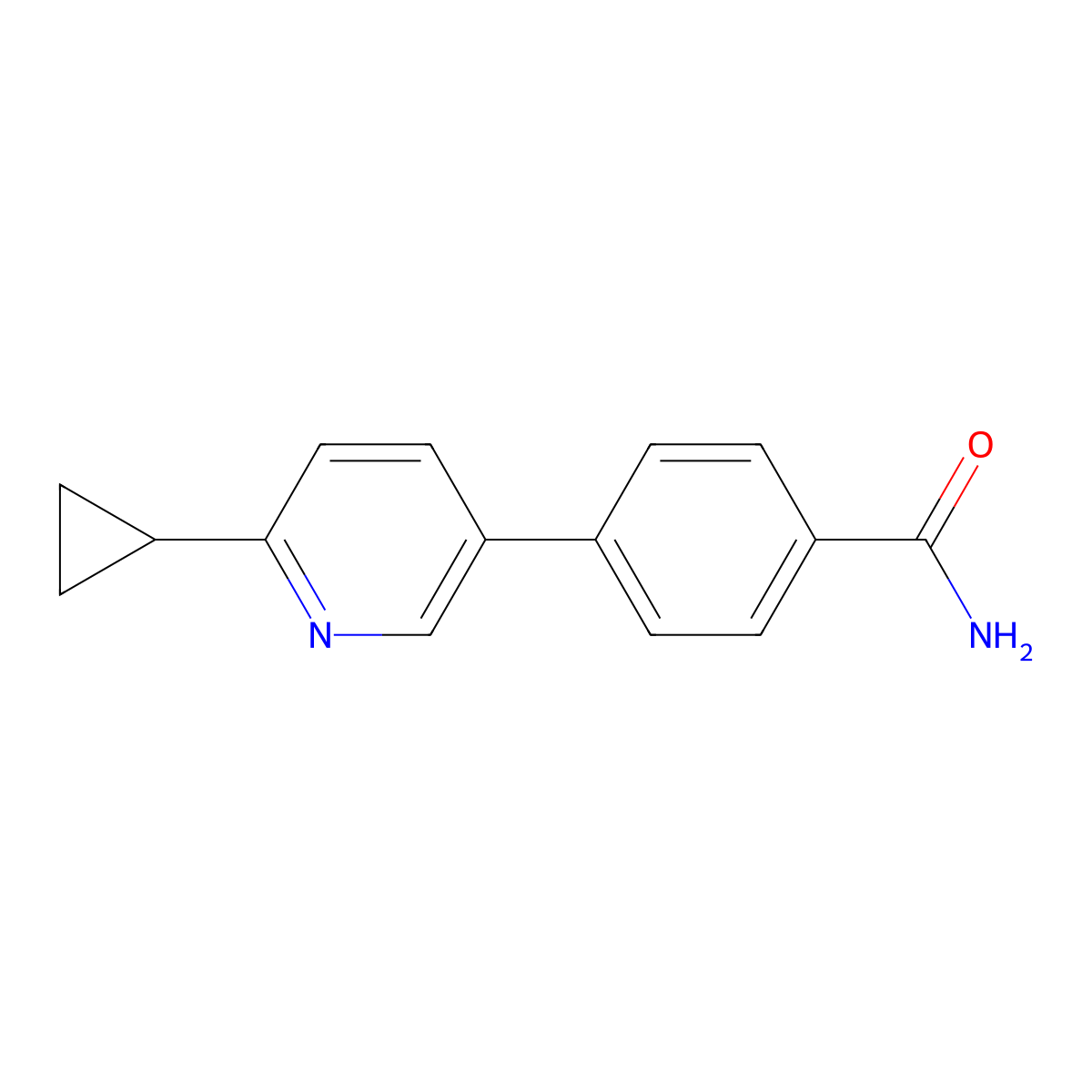 4-(6-Cyclopropylpyridin-3-yl)benzamide molecular structure, CAS 2172447-54-8