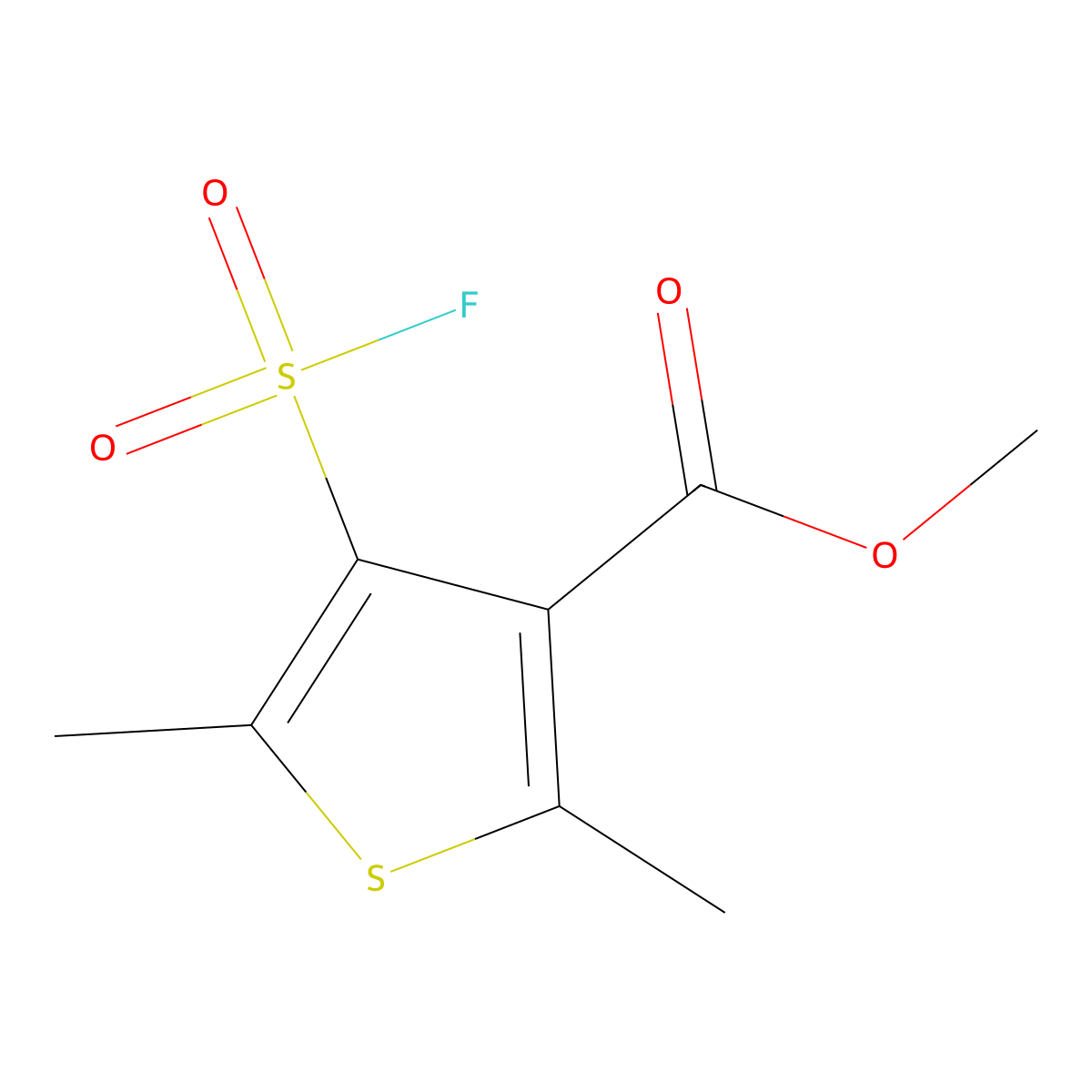 Methyl 4-(fluorosulfonyl)-2,5-dimethylthiophene-3-carboxylate molecular structure, CAS 2172447-66-2