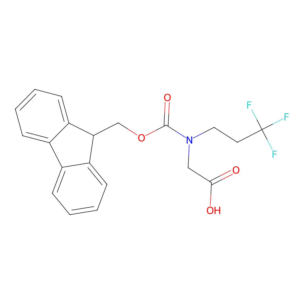 2-({[(9H-fluoren-9-yl)methoxy]carbonyl}(3,3,3-trifluoropropyl)amino)acetic acid molecular structure, CAS 2172448-56-3