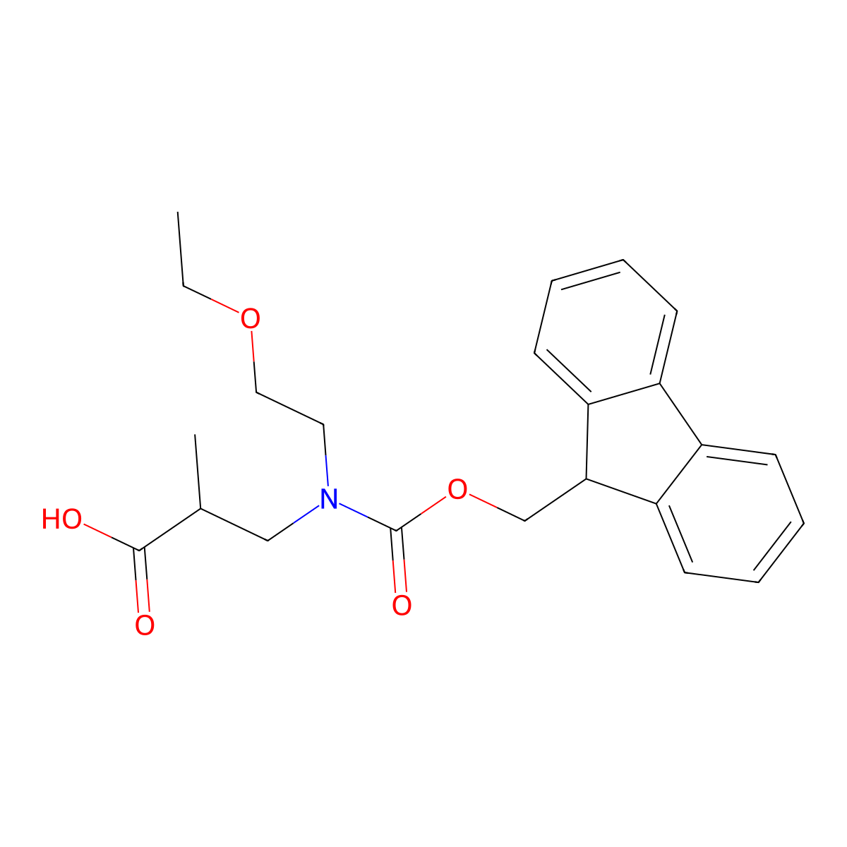 3-[(2-ethoxyethyl)({[(9H-fluoren-9-yl)methoxy]carbonyl})amino]-2-methylpropanoic acid molecular structure, CAS 2172448-71-2