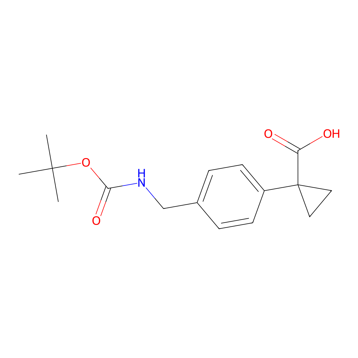 1-[4-({[(Tert-butoxy)carbonyl]amino}methyl)phenyl]cyclopropane-1-carboxylic acid molecular structure, CAS 2172448-75-6