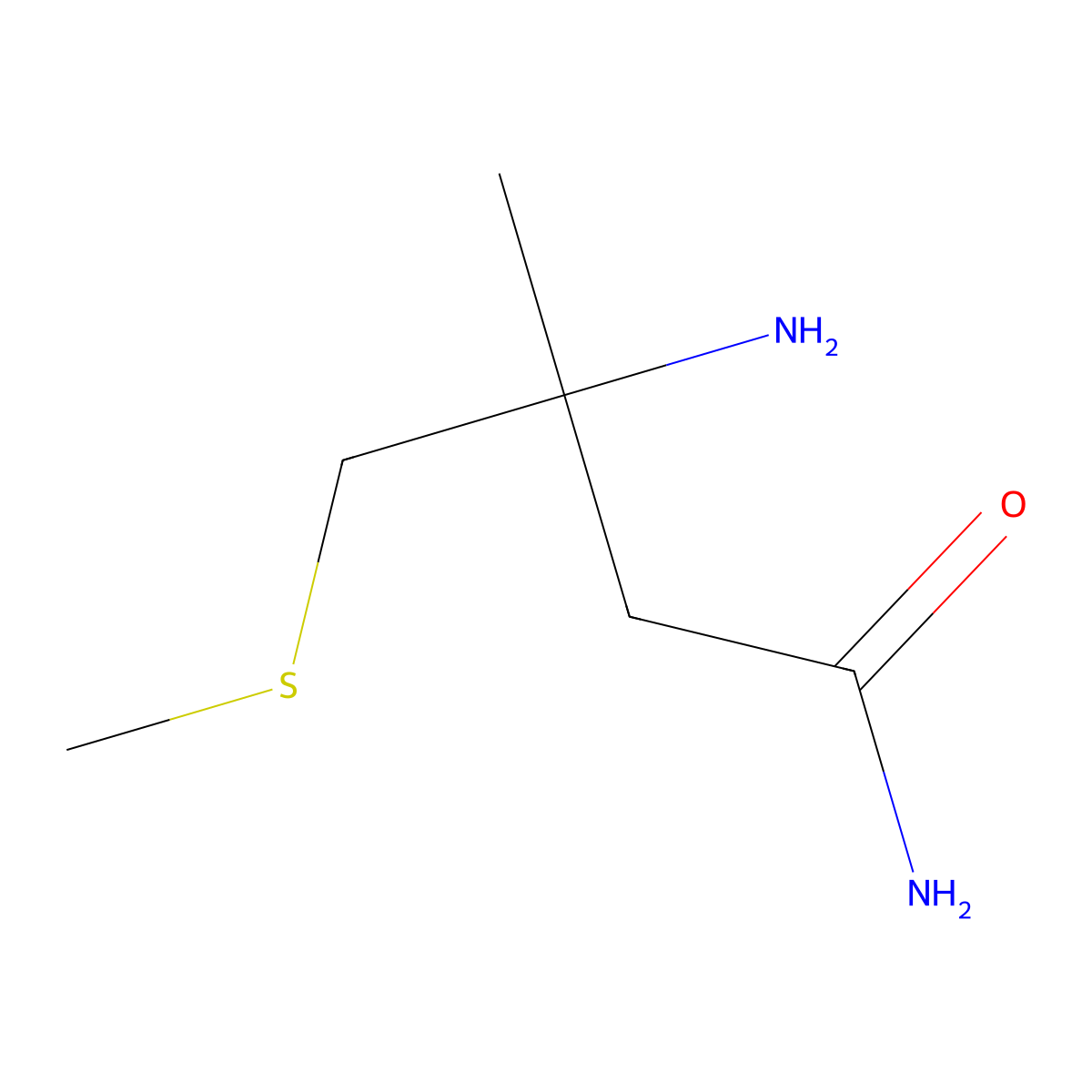 3-Amino-3-methyl-4-(methylthio)butanamide molecular structure, CAS 2172450-34-7