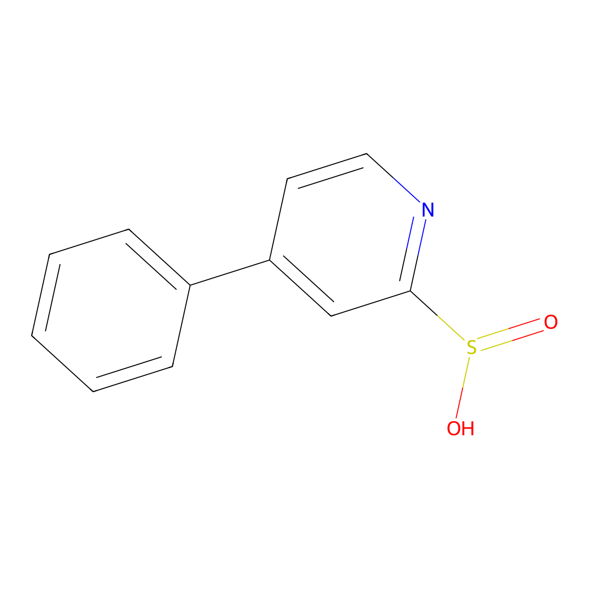 4-Phenylpyridine-2-sulfinic acid molecular structure, CAS 2172453-96-0