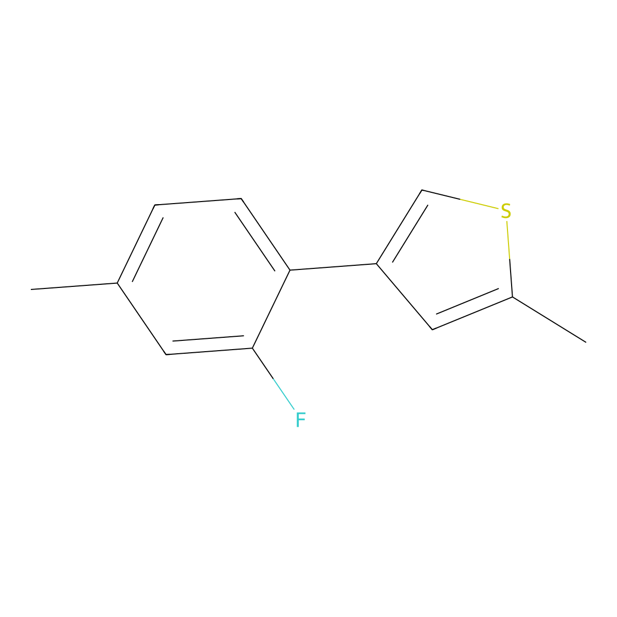4-(2-Fluoro-4-methylphenyl)-2-methylthiophene molecular structure, CAS 2172454-40-7