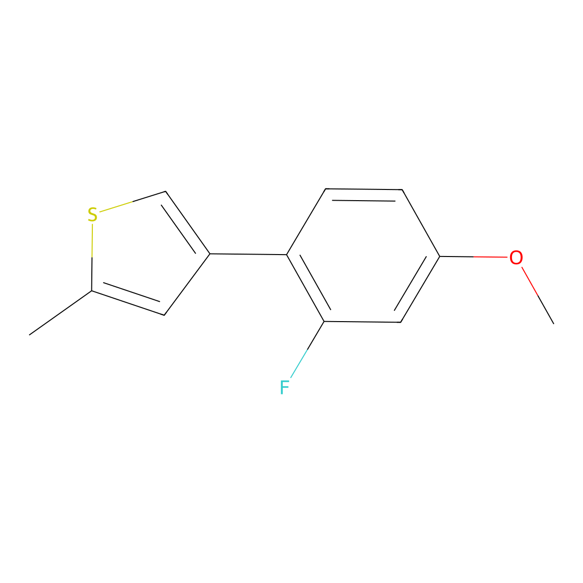 4-(2-Fluoro-4-methoxyphenyl)-2-methylthiophene molecular structure, CAS 2172454-44-1