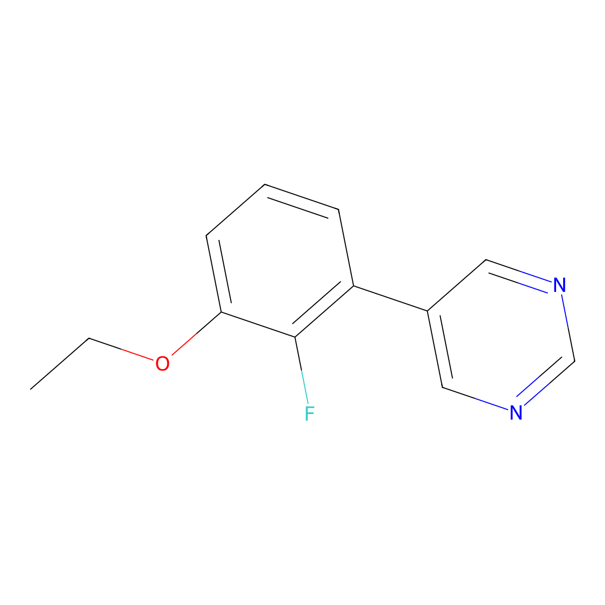5-(3-Ethoxy-2-fluorophenyl)pyrimidine molecular structure, CAS 2172455-54-6