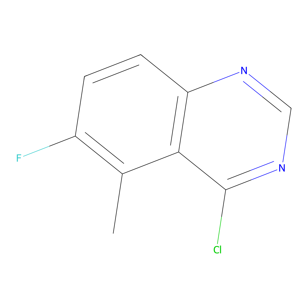 4-Chloro-6-fluoro-5-methylquinazoline molecular structure, CAS 2172455-62-6