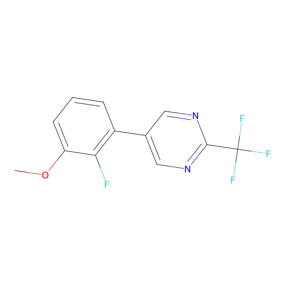 5-(2-Fluoro-3-methoxyphenyl)-2-(trifluoromethyl)pyrimidine molecular structure, CAS 2172455-95-5
