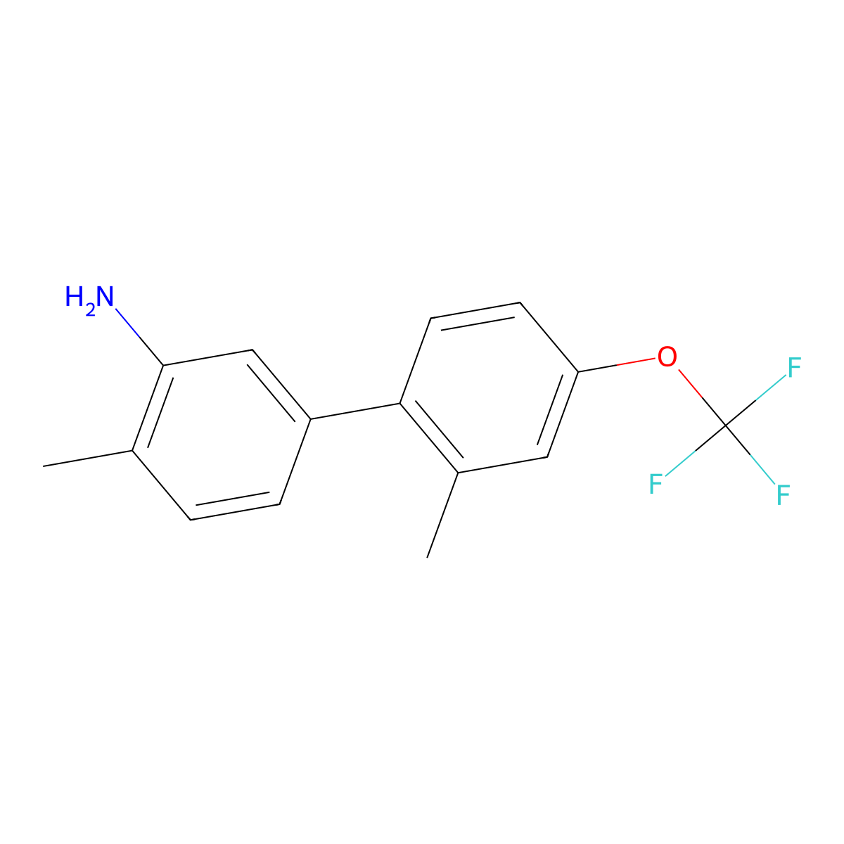 2-Methyl-5-[2-methyl-4-(trifluoromethoxy)phenyl]aniline molecular structure, CAS 2172456-15-2