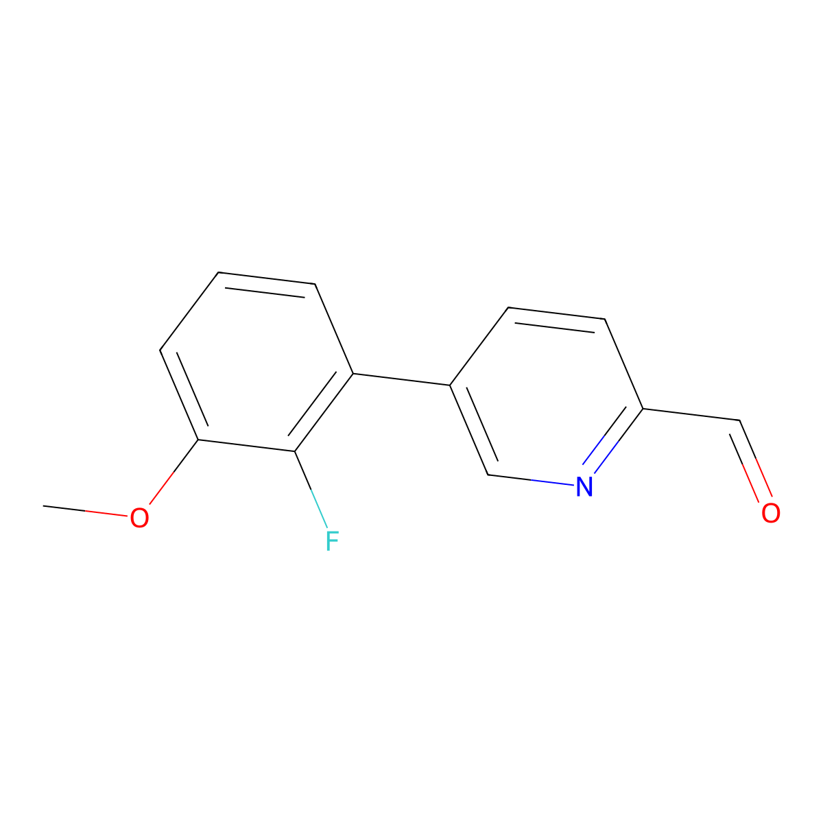 5-(2-Fluoro-3-methoxyphenyl)pyridine-2-carbaldehyde molecular structure, CAS 2172456-86-7