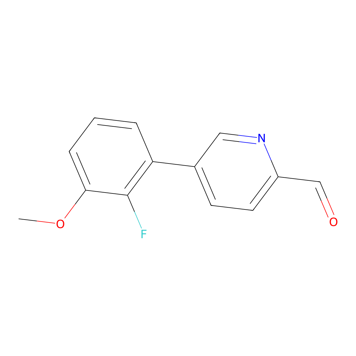 5-(2-Fluoro-3-methoxyphenyl)pyridine-2-carbaldehyde molecular structure, CAS 2172456-86-7