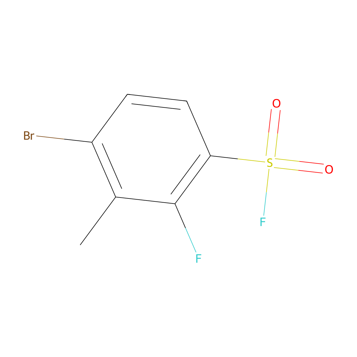 4-Bromo-2-fluoro-3-methylbenzene-1-sulfonyl fluoride molecular structure, CAS 2172457-48-4