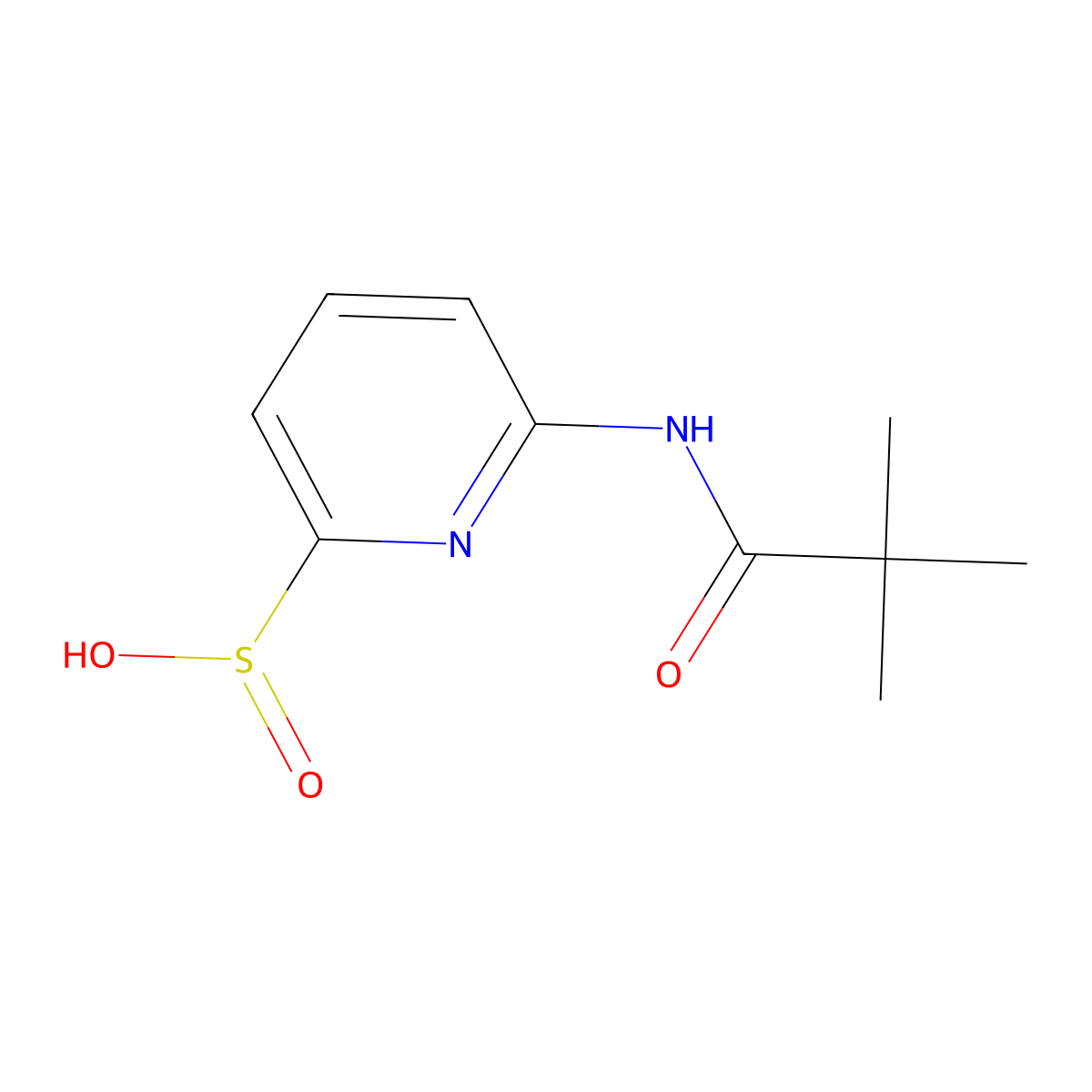 6-(2,2-Dimethylpropanamido)pyridine-2-sulfinic acid molecular structure, CAS 2172460-99-8