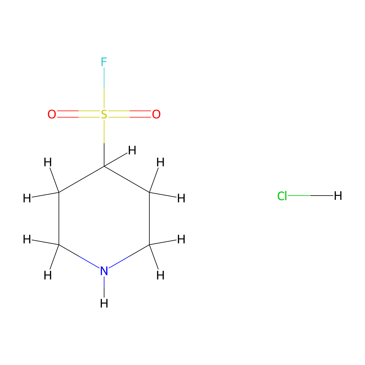 Piperidine-4-sulfonyl fluoride hydrochloride molecular structure, CAS 2172461-08-2