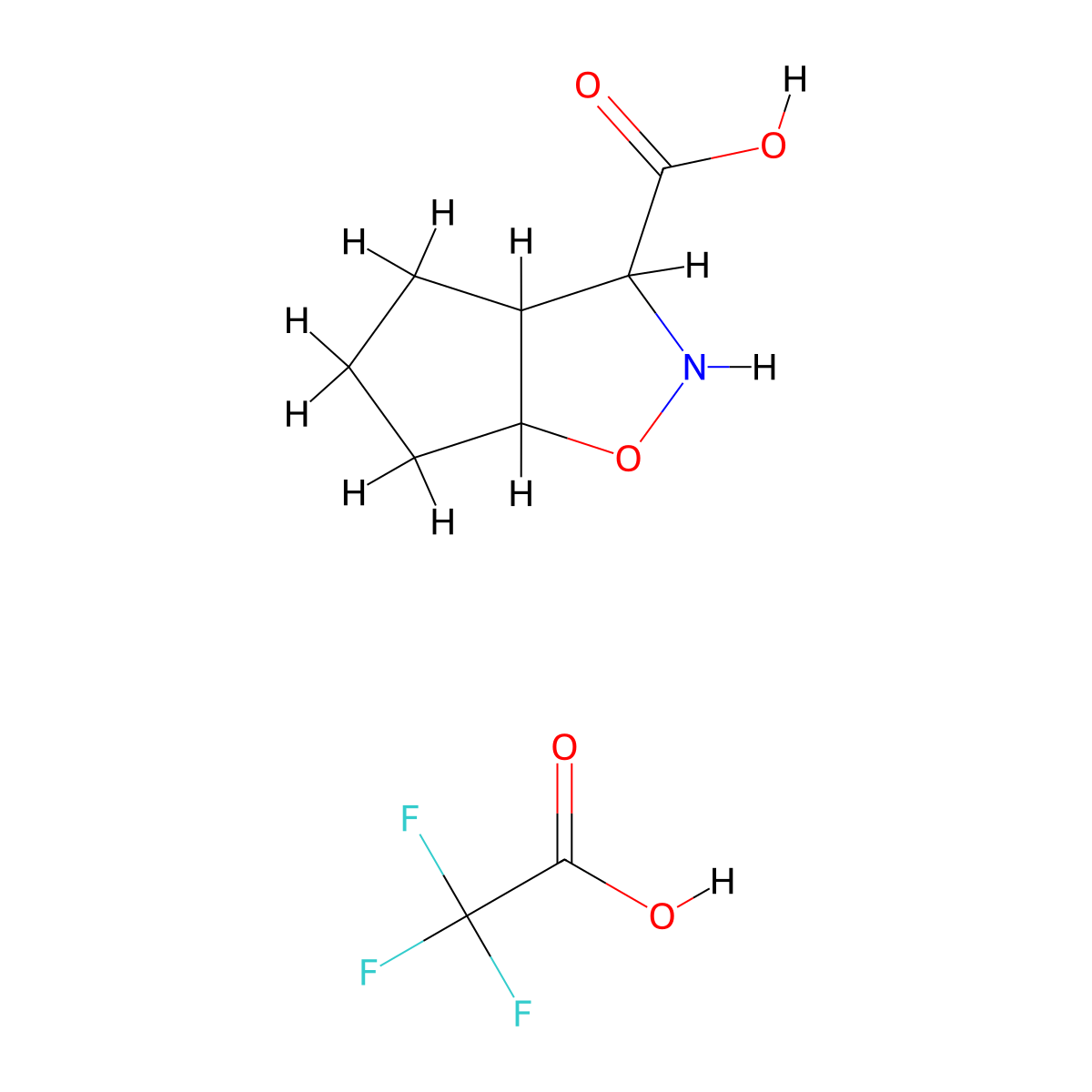 hexahydro-2H-cyclopenta[d][1,2]oxazole-3-carboxylic acid; trifluoroacetic acid molecular structure, CAS 2172461-11-7