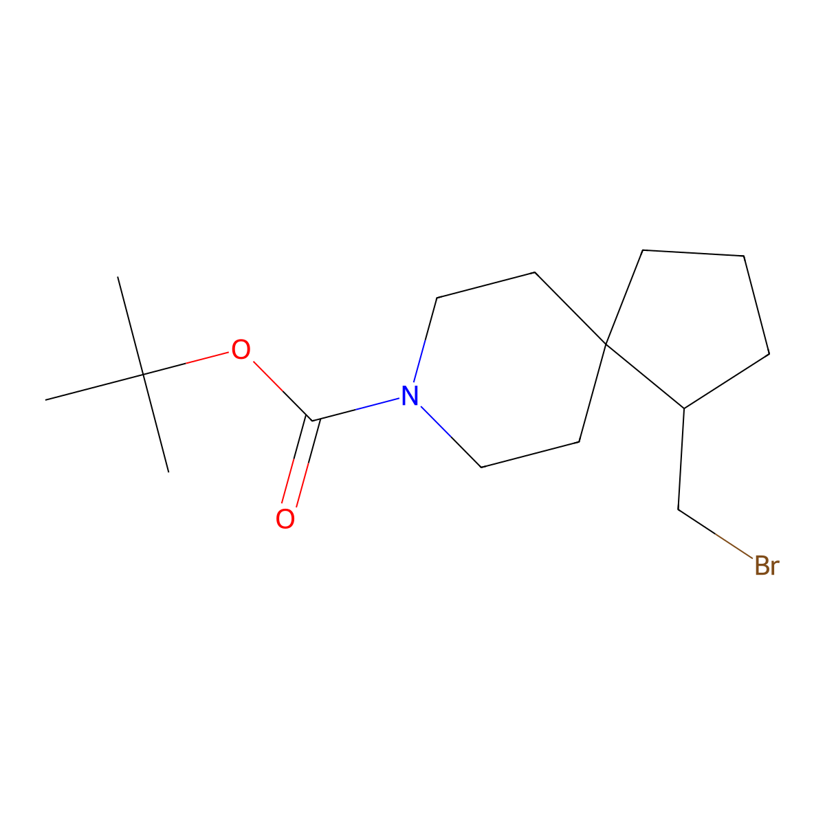 tert-Butyl 1-(bromomethyl)-8-azaspiro[4.5]decane-8-carboxylate molecular structure, CAS 2172461-47-9