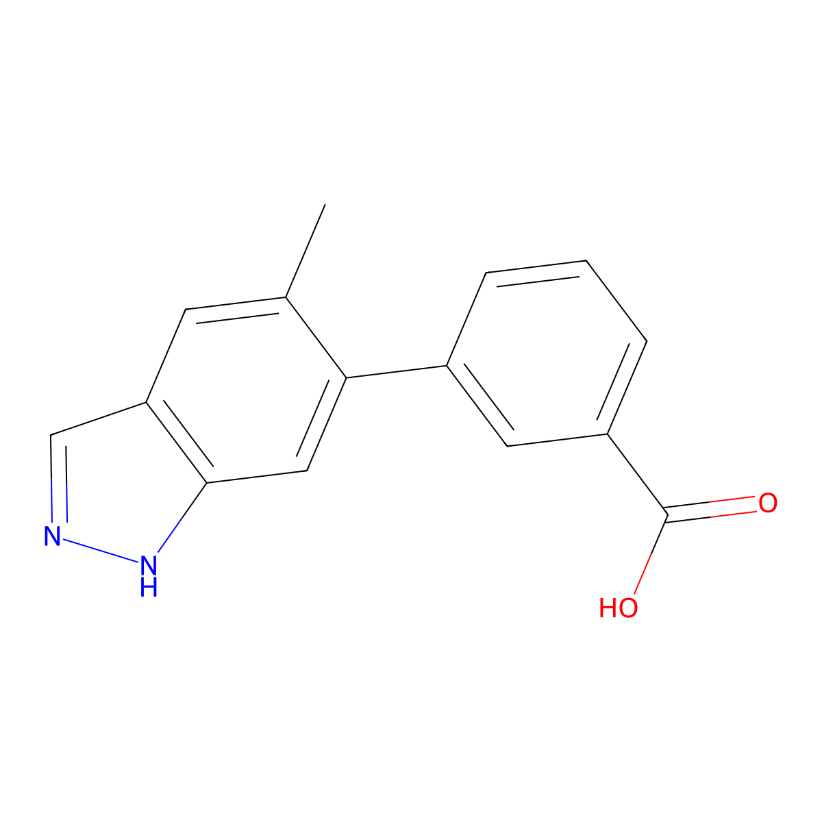 3-(5-methyl-1H-indazol-6-yl)benzoic acid molecular structure, CAS 2172465-51-7