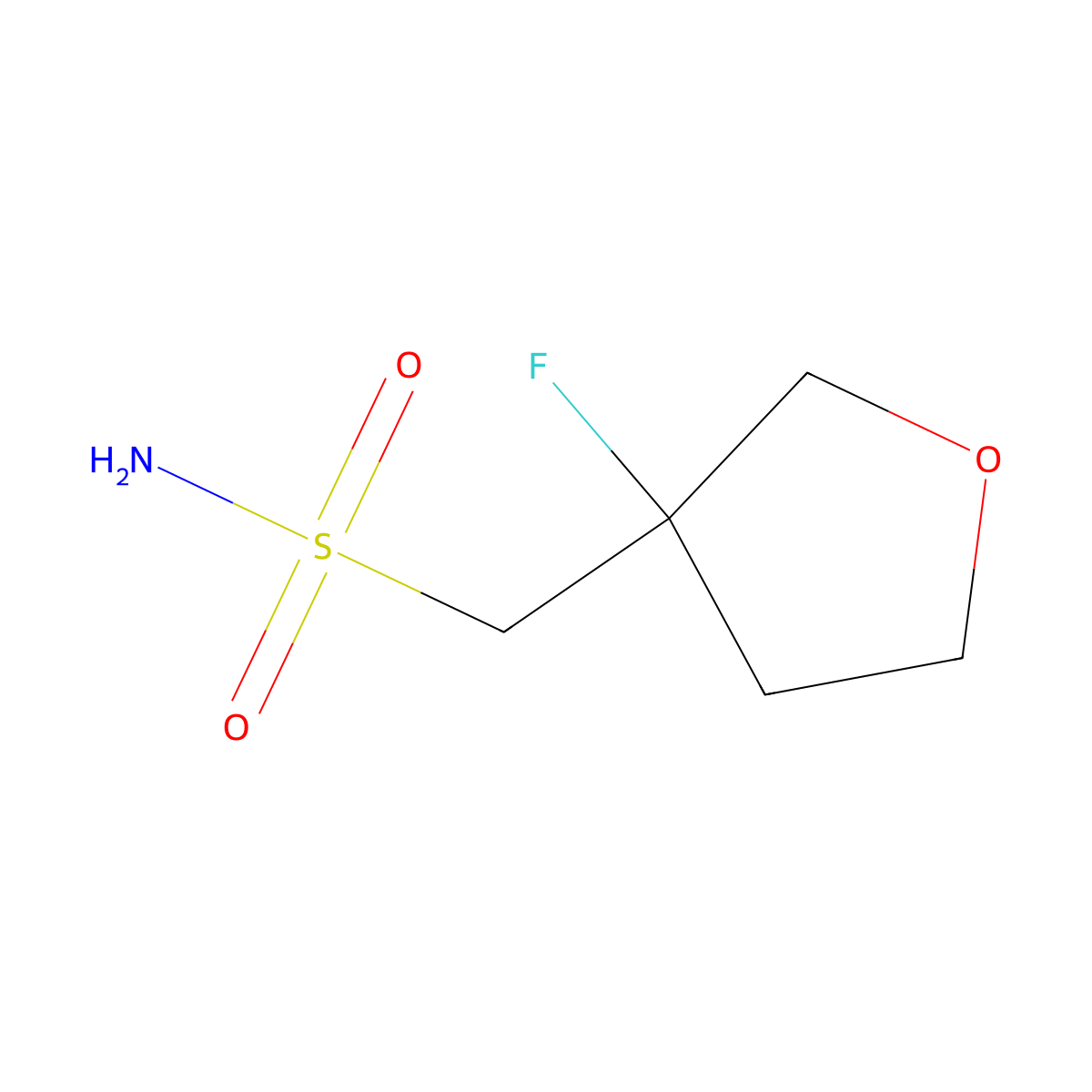 (3-Fluorooxolan-3-yl)methanesulfonamide molecular structure, CAS 2172465-98-2