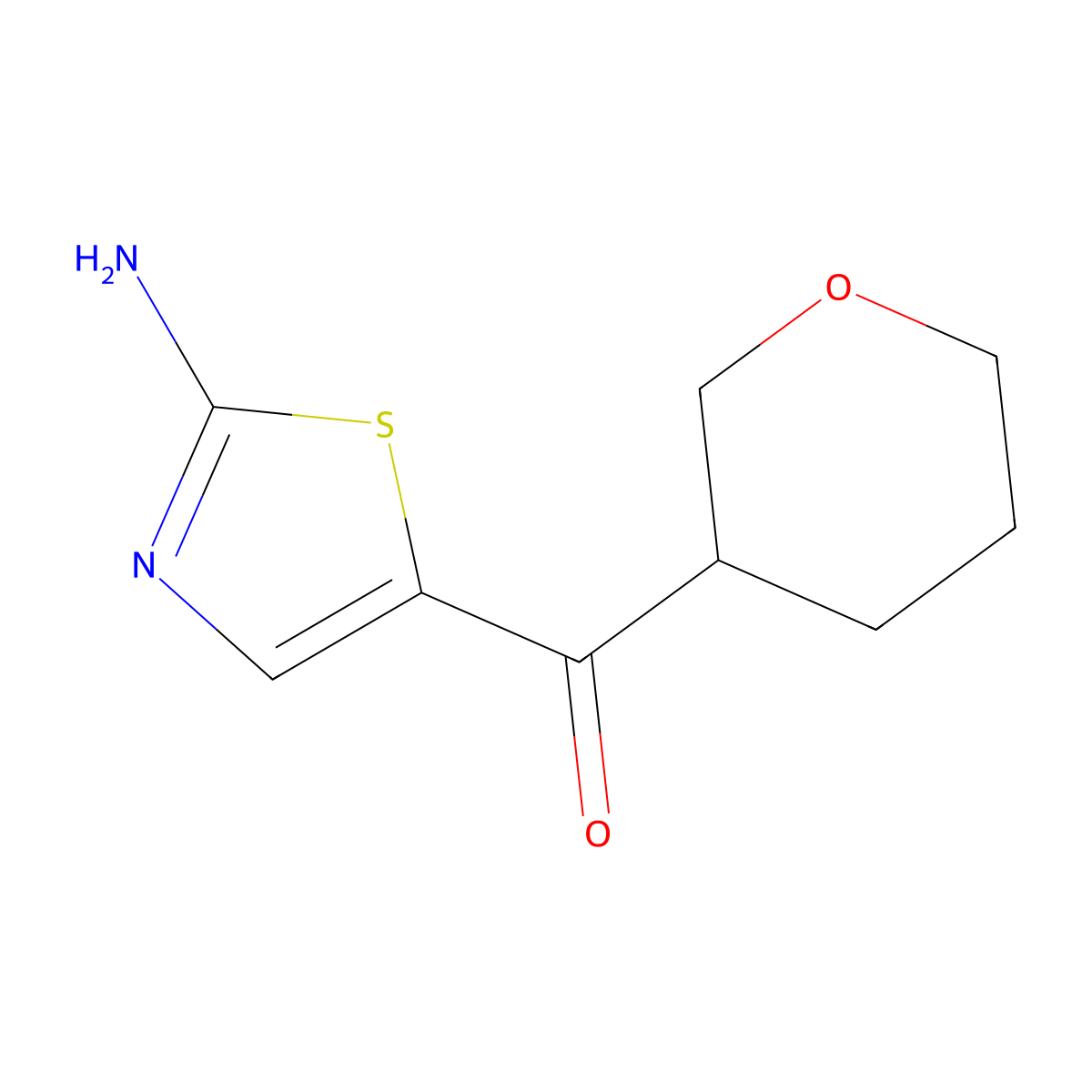 5-(Oxane-3-carbonyl)-1,3-thiazol-2-amine molecular structure, CAS 2172466-97-4