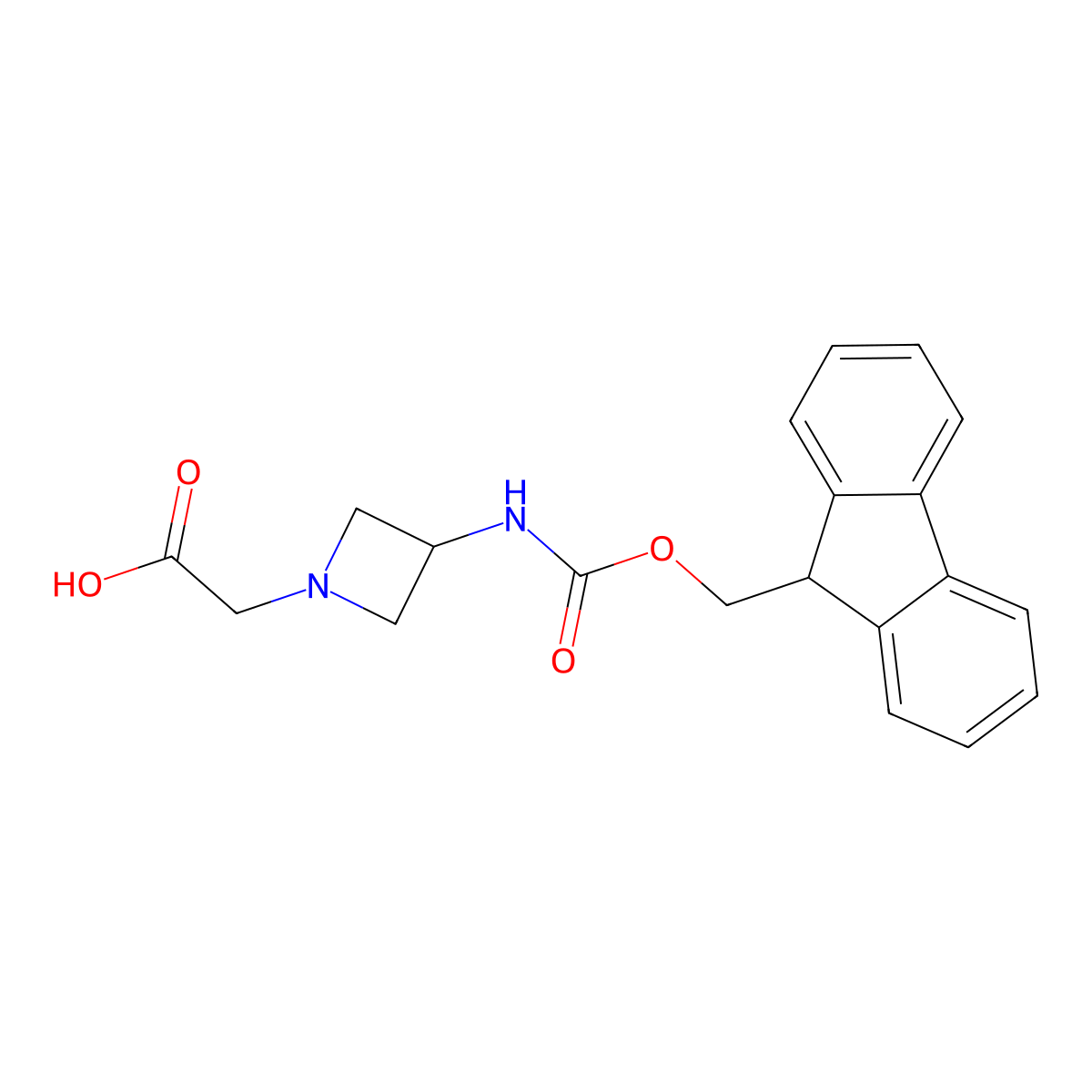 2-[3-({[(9H-fluoren-9-yl)methoxy]carbonyl}amino)azetidin-1-yl]acetic acid molecular structure, CAS 2172469-77-9