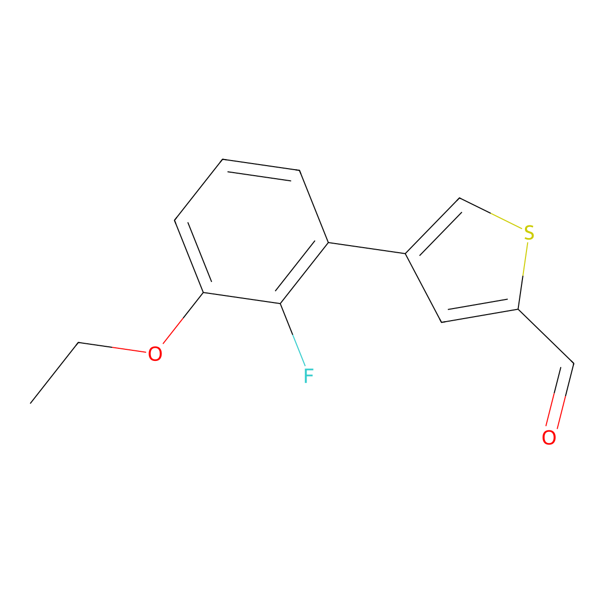 4-(3-Ethoxy-2-fluorophenyl)thiophene-2-carbaldehyde molecular structure, CAS 2172471-74-6