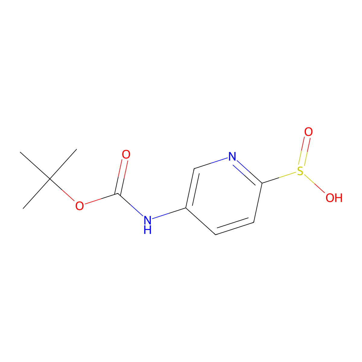 5-(((Tert-butoxy)carbonyl)amino)pyridine-2-sulfinic acid molecular structure, CAS 2172473-22-0