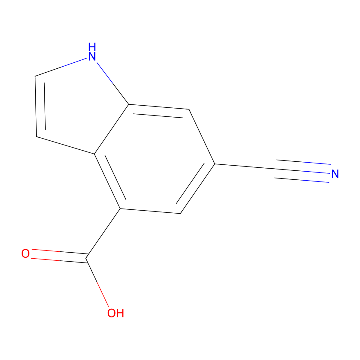 6-cyano-1H-indole-4-carboxylic acid molecular structure, CAS 2172473-77-5