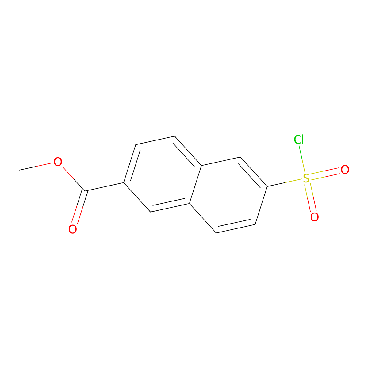 Methyl 6-(chlorosulfonyl)naphthalene-2-carboxylate molecular structure, CAS 2172474-25-6