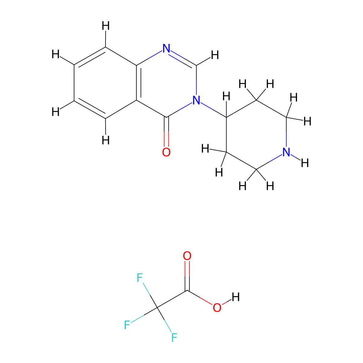 3-(Piperidin-4-yl)-3,4-dihydroquinazolin-4-one; trifluoroacetic acid molecular structure, CAS 2172474-28-9