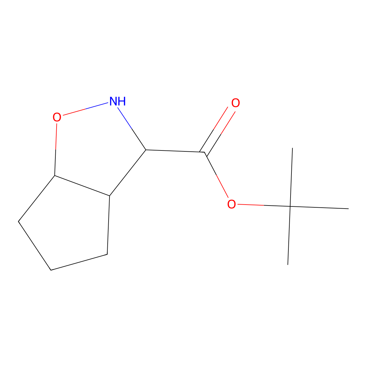 tert-butyl hexahydro-2H-cyclopenta[d][1,2]oxazole-3-carboxylate molecular structure, CAS 2172474-54-1