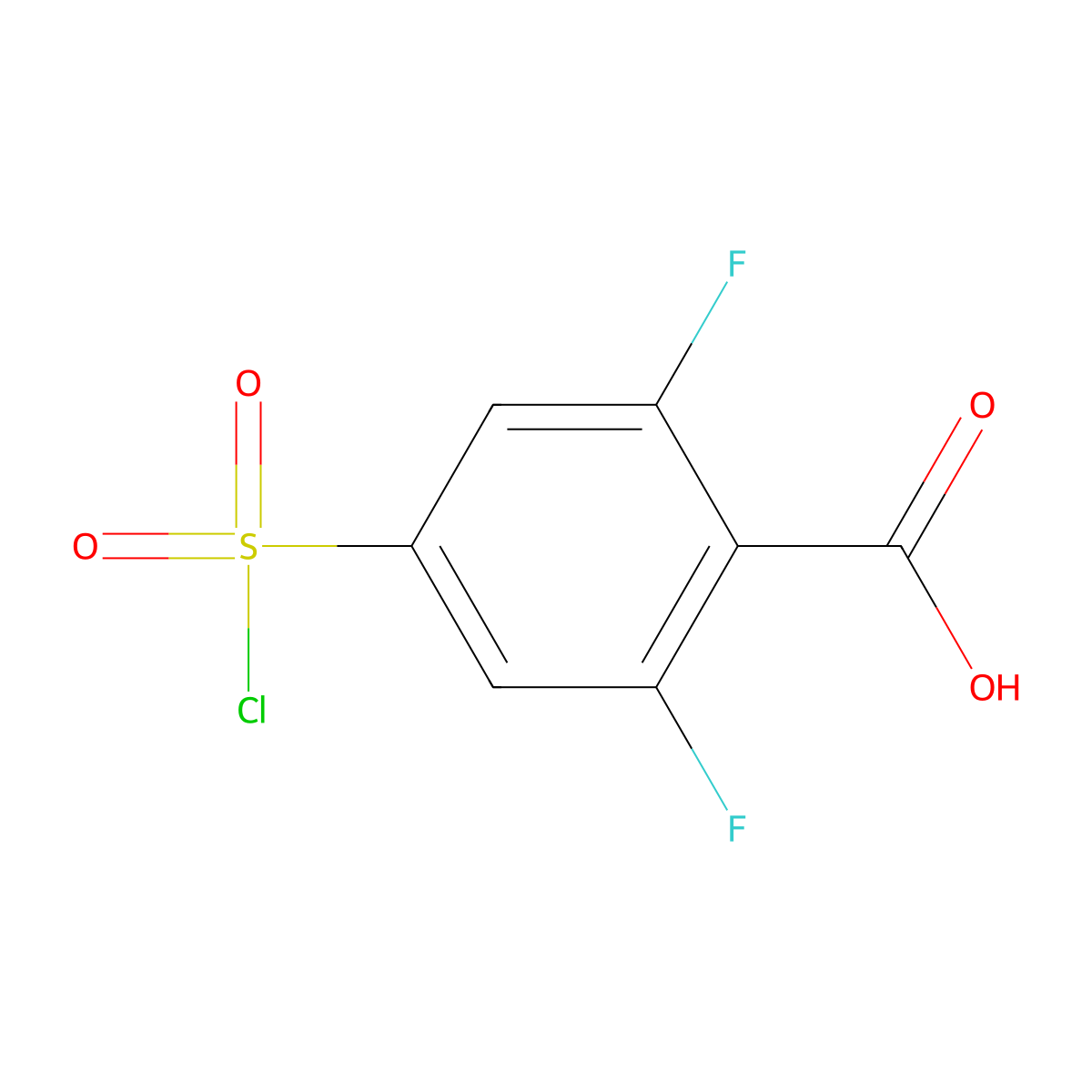 4-(Chlorosulfonyl)-2,6-difluorobenzoic acid molecular structure, CAS 2172475-04-4