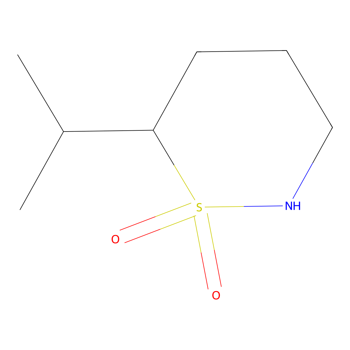 6-(Propan-2-yl)-1,2-thiazinane-1,1-dione molecular structure, CAS 2172476-13-8