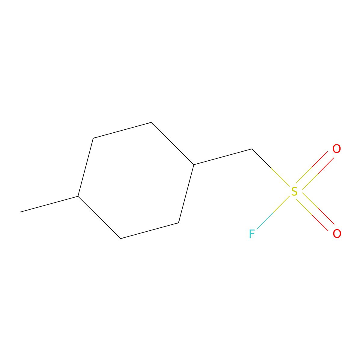 (4-Methylcyclohexyl)methanesulfonyl fluoride molecular structure, CAS 2172476-53-6