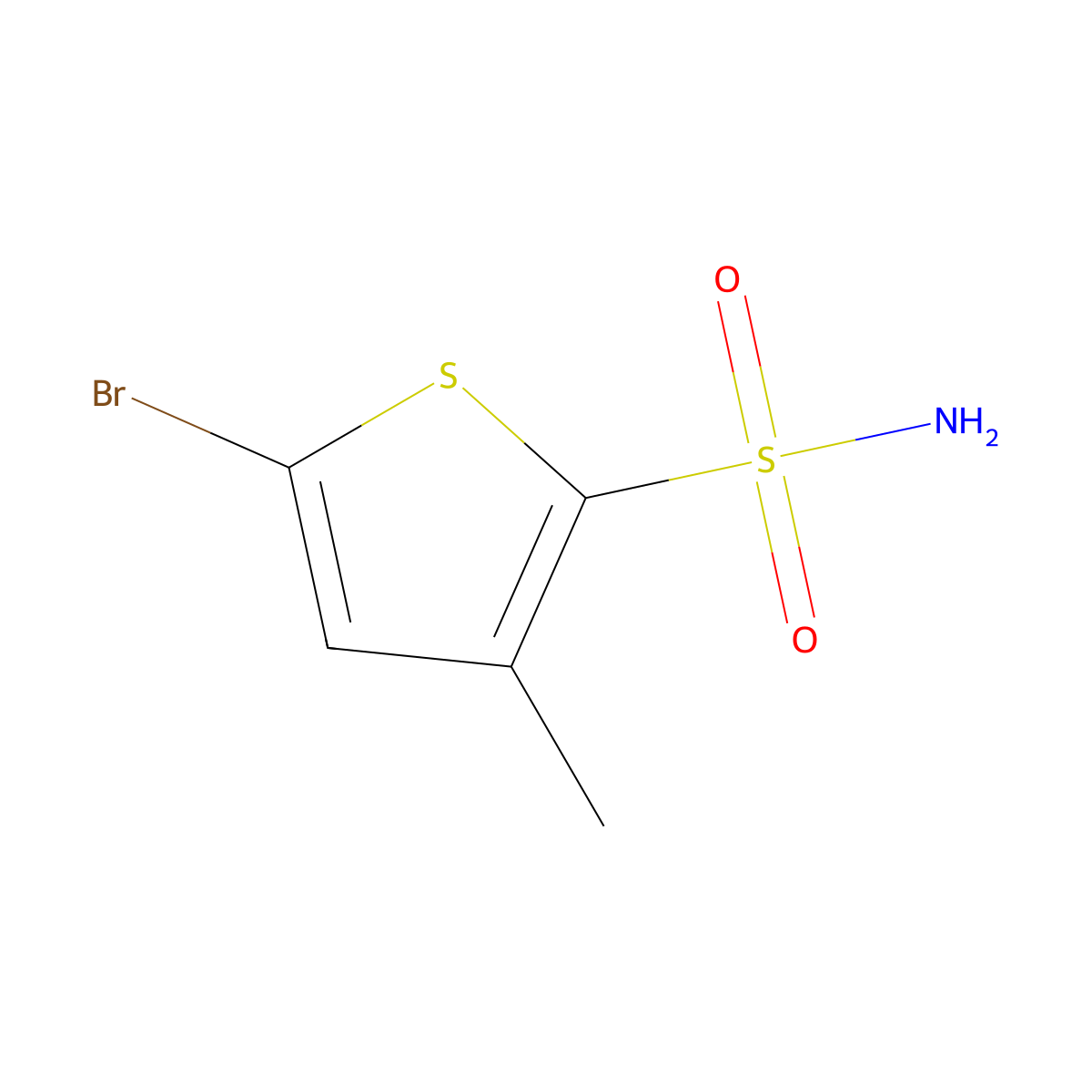 5-Bromo-3-methylthiophene-2-sulfonamide molecular structure, CAS 2172477-40-4