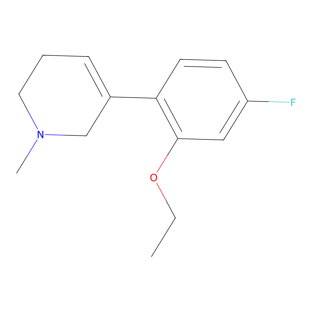 5-(2-Ethoxy-4-fluorophenyl)-1-methyl-1,2,3,6-tetrahydropyridine molecular structure, CAS 2172479-99-9