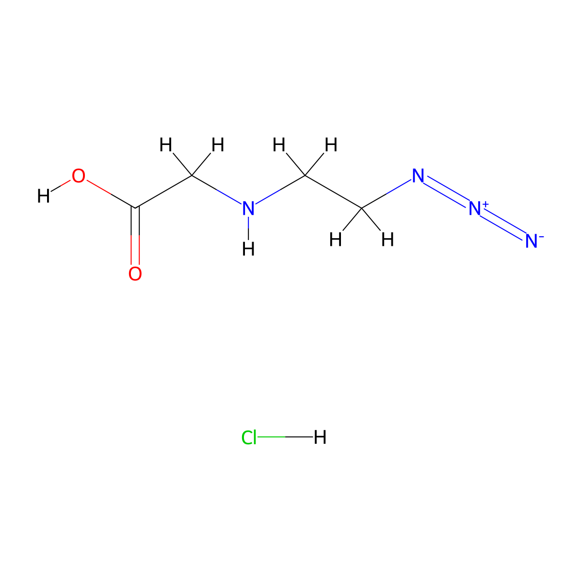 2-[(2-Azidoethyl)amino]acetic acid hydrochloride molecular structure, CAS 2172480-54-3