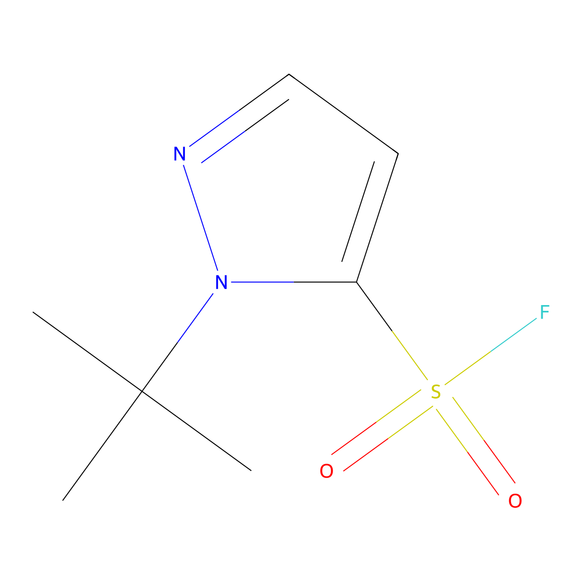 1-tert-butyl-1H-pyrazole-5-sulfonyl fluoride molecular structure, CAS 2172482-34-5