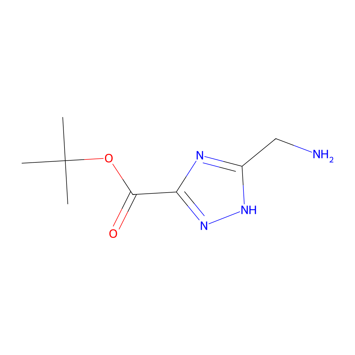tert-butyl 5-(aminomethyl)-1H-1,2,4-triazole-3-carboxylate molecular structure, CAS 2172482-65-2