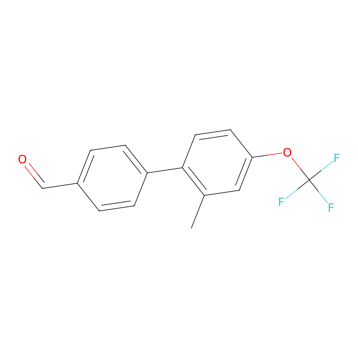4-[2-Methyl-4-(trifluoromethoxy)phenyl]benzaldehyde molecular structure, CAS 2172486-29-0