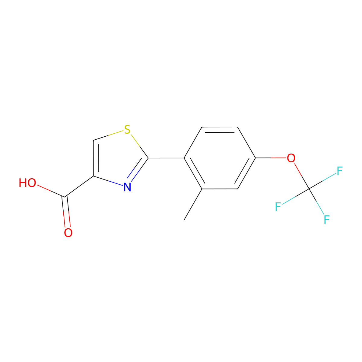 2-[2-Methyl-4-(trifluoromethoxy)phenyl]-1,3-thiazole-4-carboxylic acid molecular structure, CAS 2172486-33-6