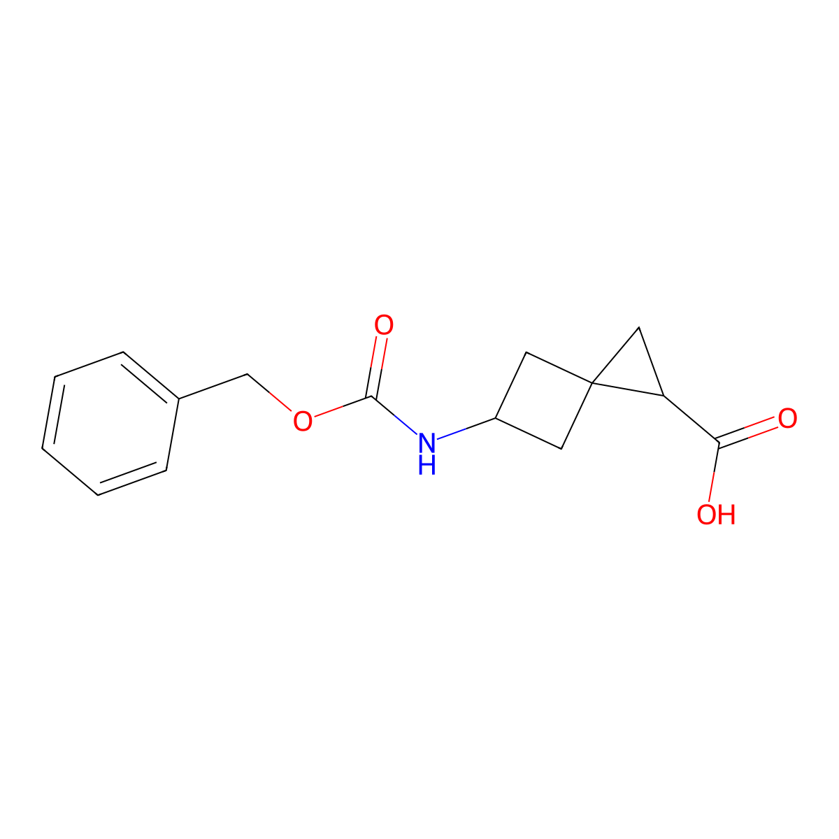 5-(((Benzyloxy)carbonyl)amino)spiro[2.3]hexane-1-carboxylic acid molecular structure, CAS 2172486-47-2